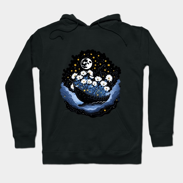 Dreamy Daisies and Starry Night Hoodie by Shaymalily